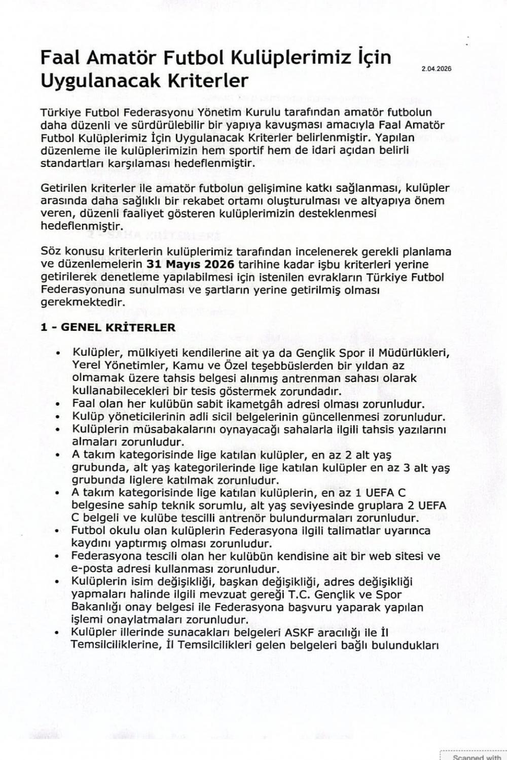 tffden amatore yeni duzenleme