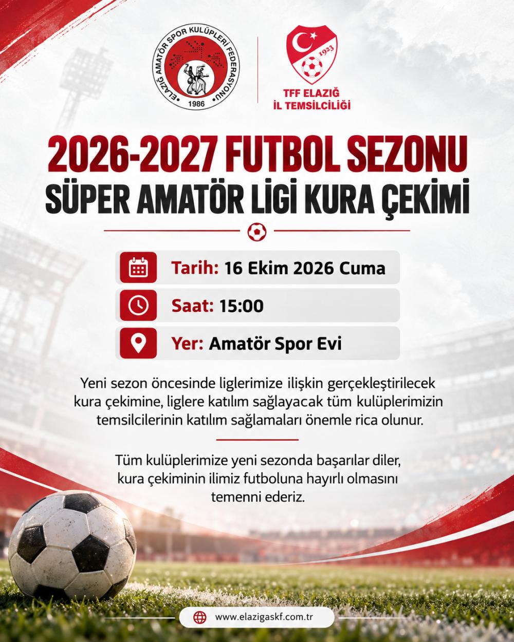 2026 2027 futbol sezonu super amator ligi kura cekimi