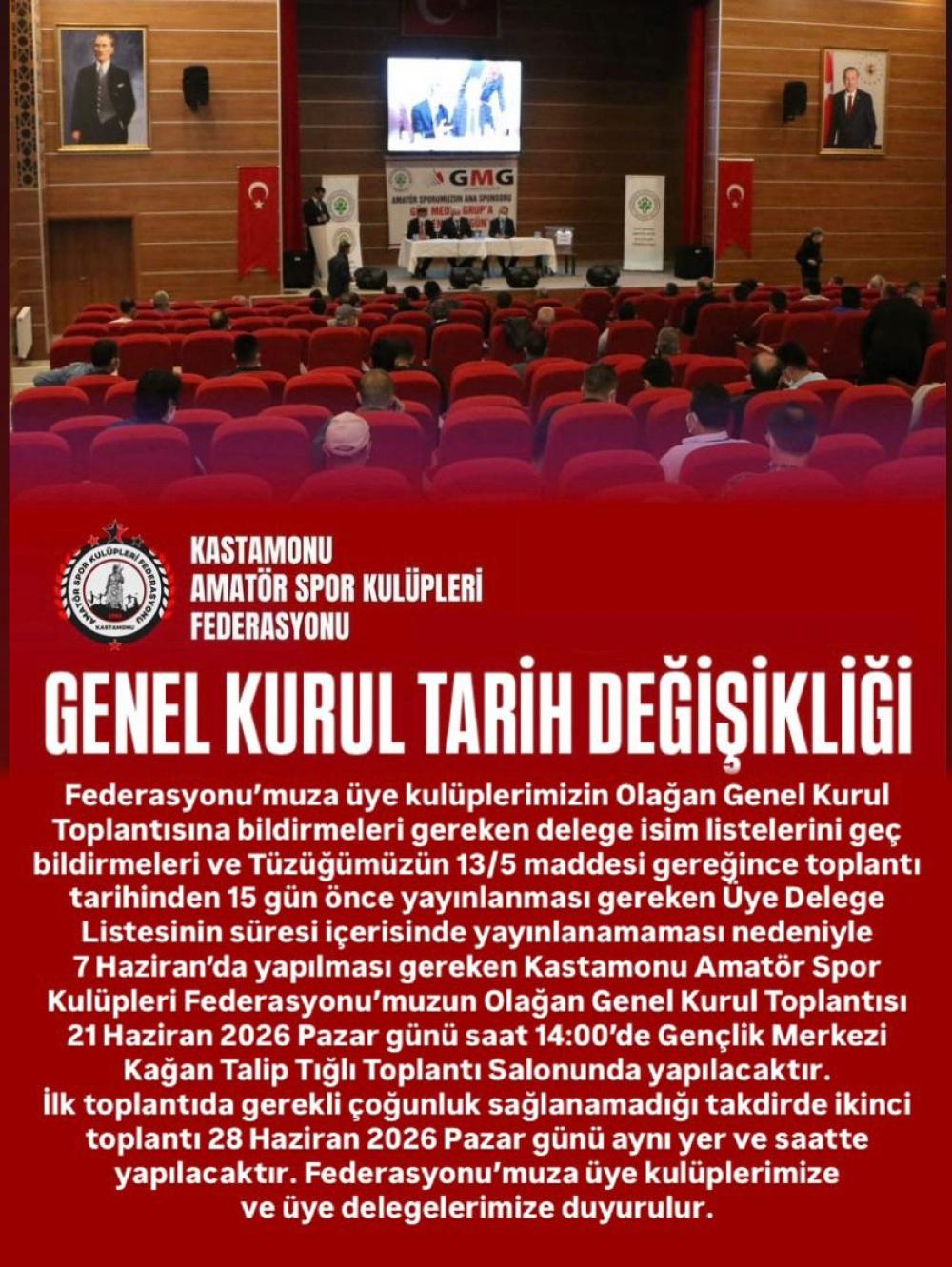genel kurul tarih degisikligi